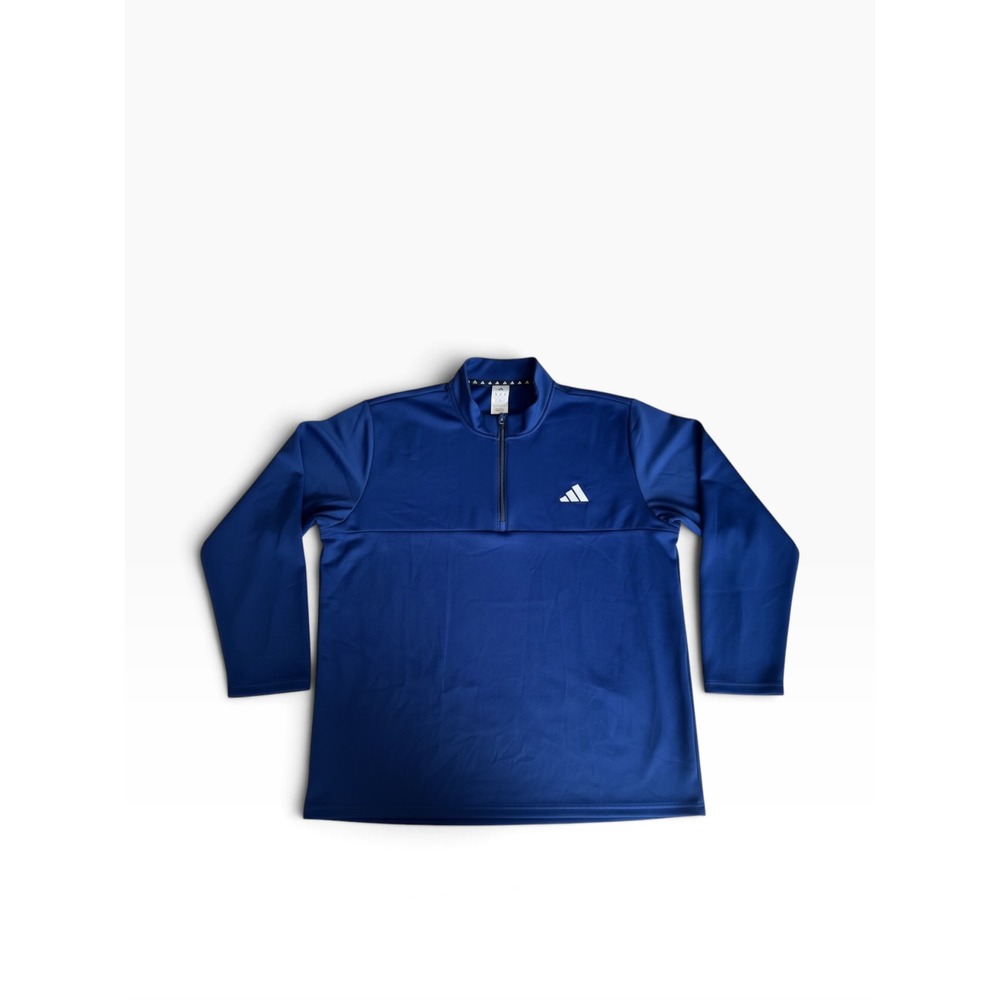 Adidas Mens Quarter Zip Pullover Royal Blue Long Sleeve Performance Top XXL NEW